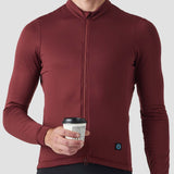 Men's Grid Thermal Jersey - Burgundy