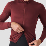 Men's Grid Thermal Jersey - Burgundy