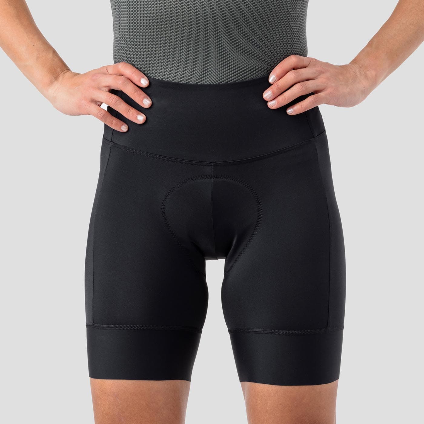 Womens Cycling Bib Shorts Gray Block - Main Image