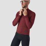 Men's Grid Thermal Jersey - Burgundy