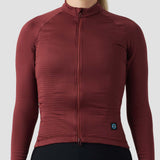 Women's Grid Thermal Jersey - Burgundy