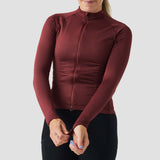 Women's Grid Thermal Jersey - Burgundy
