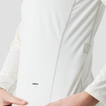 Side view of women's Oat UV Trail Shirt by Ornot, UPF 30 sun protection cycling top cut and sewn in California