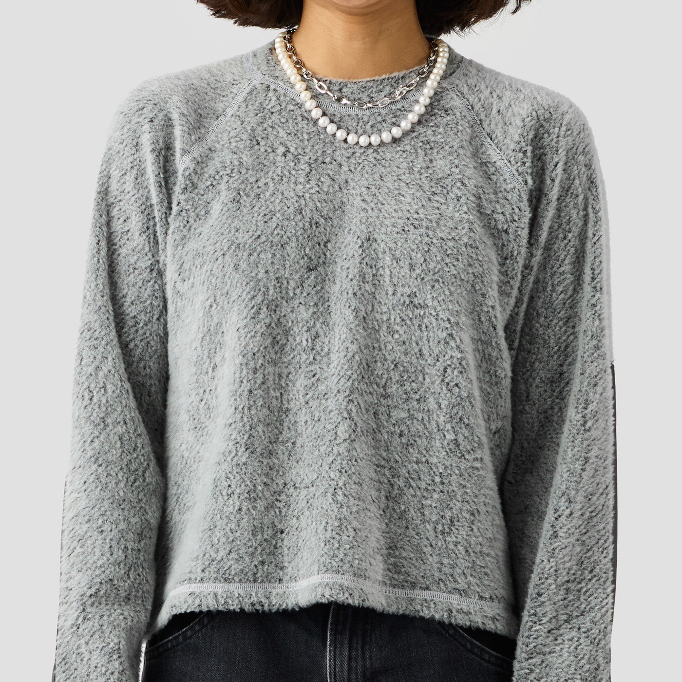 Women's Alpha Wool Pullover in Fog, Polartec Alpha with Wool cycling pullover made in the USA