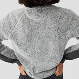 Women's Alpha Wool Pullover in Fog, Polartec Alpha with Wool cycling pullover made in the USA