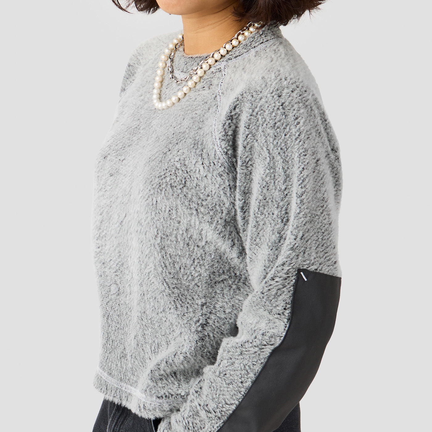 Women's Alpha Wool Pullover in Fog, Polartec Alpha with Wool cycling pullover made in the USA