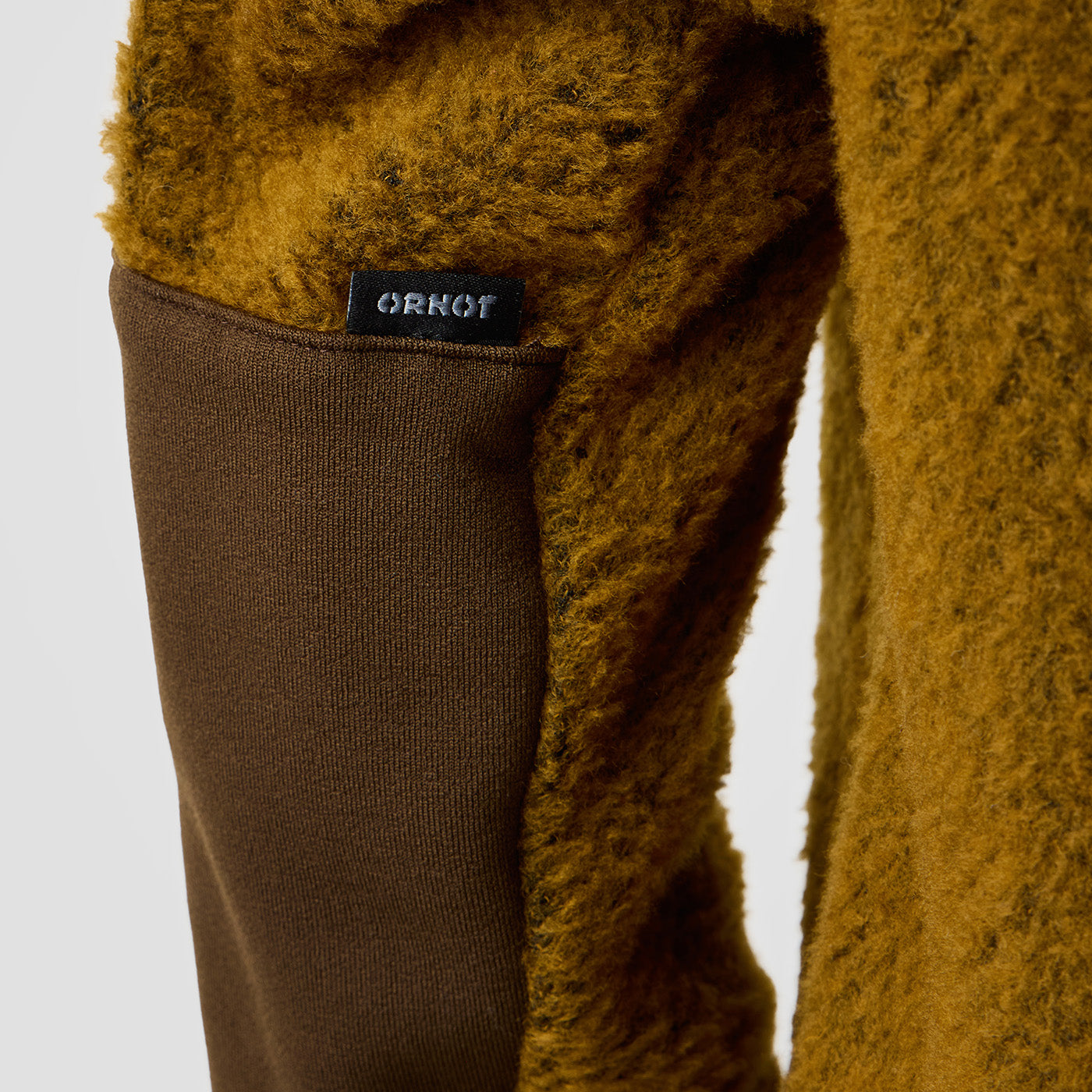 Women's Alpha Wool Pullover in Ochre, Polartec Alpha with Wool cycling pullover made in the USA