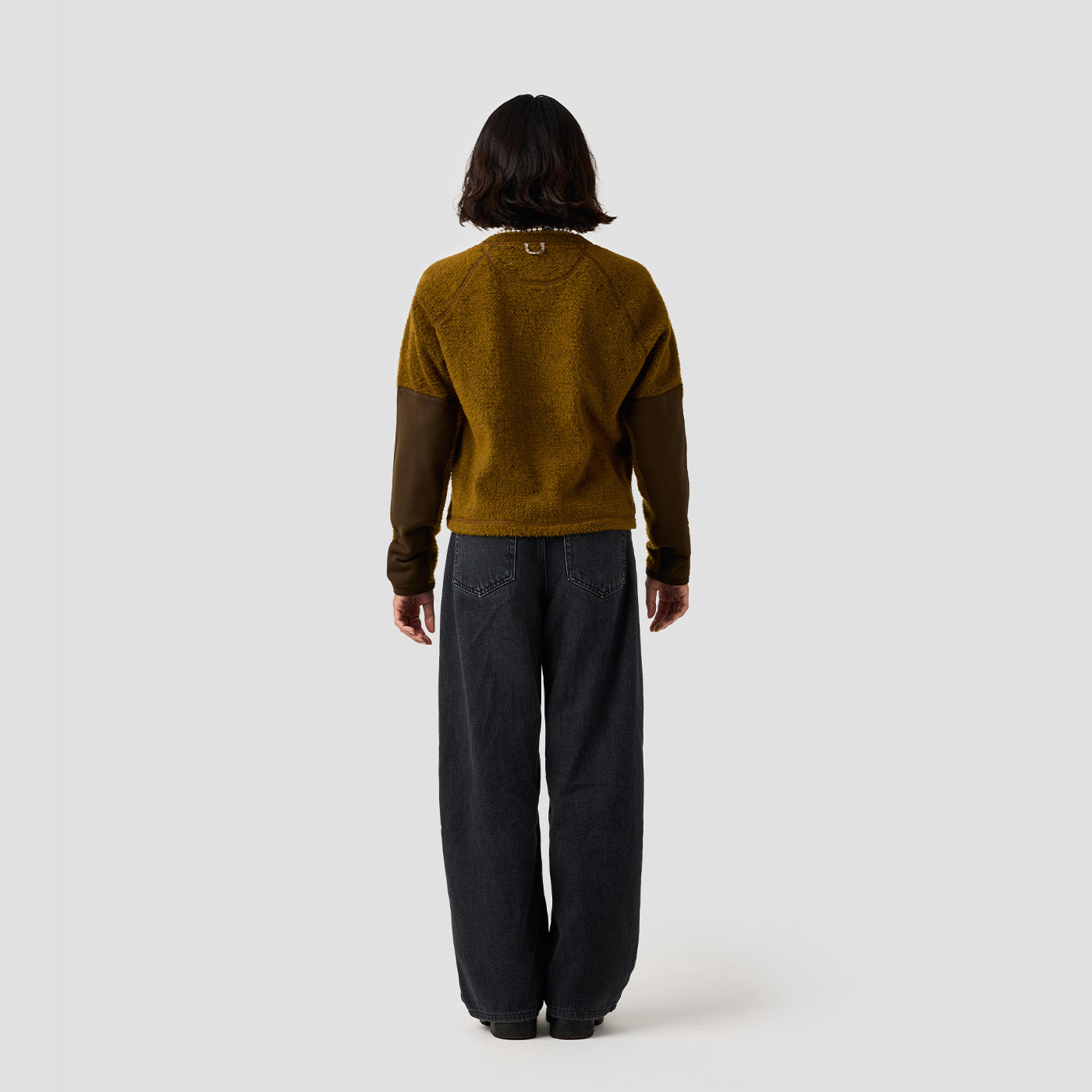 Women's Alpha Wool Pullover in Ochre, Polartec Alpha with Wool cycling pullover made in the USA