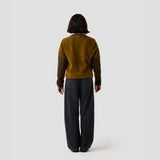 Women's Alpha Wool Pullover in Ochre, Polartec Alpha with Wool cycling pullover made in the USA