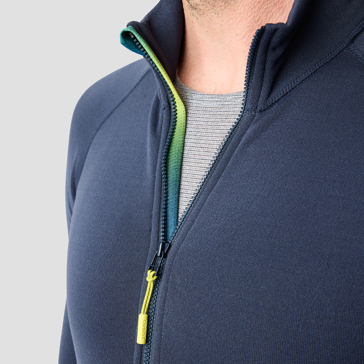 Men's Frost Thermal Jersey in Stone Blue, brushed fleece thermal jersey