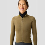 Women's Frost Thermal Jersey in Mosswood, fleece-lined winter cycling jersey