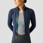 Women's Frost Thermal Jersey in Stone Blue, warmest Ornot cycling jersey for cold mornings