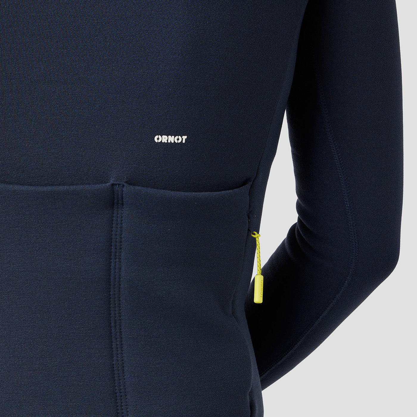 Women's Frost Thermal Jersey in Stone Blue, winter cycling jersey with tall collar