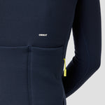 Women's Frost Thermal Jersey in Stone Blue, winter cycling jersey with tall collar