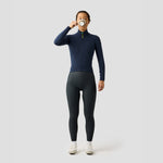 Women's Frost Thermal Jersey in Stone Blue, cold-weather road and gravel jersey