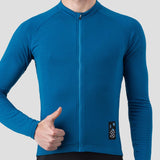 Men's Long Sleeve Micro Grid Jersey - Azure