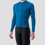Men's Long Sleeve Micro Grid Jersey - Azure