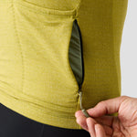 Men's Merino Grid Thermal Jersey in Avocado, merino jersey for 45-60°F winter rides