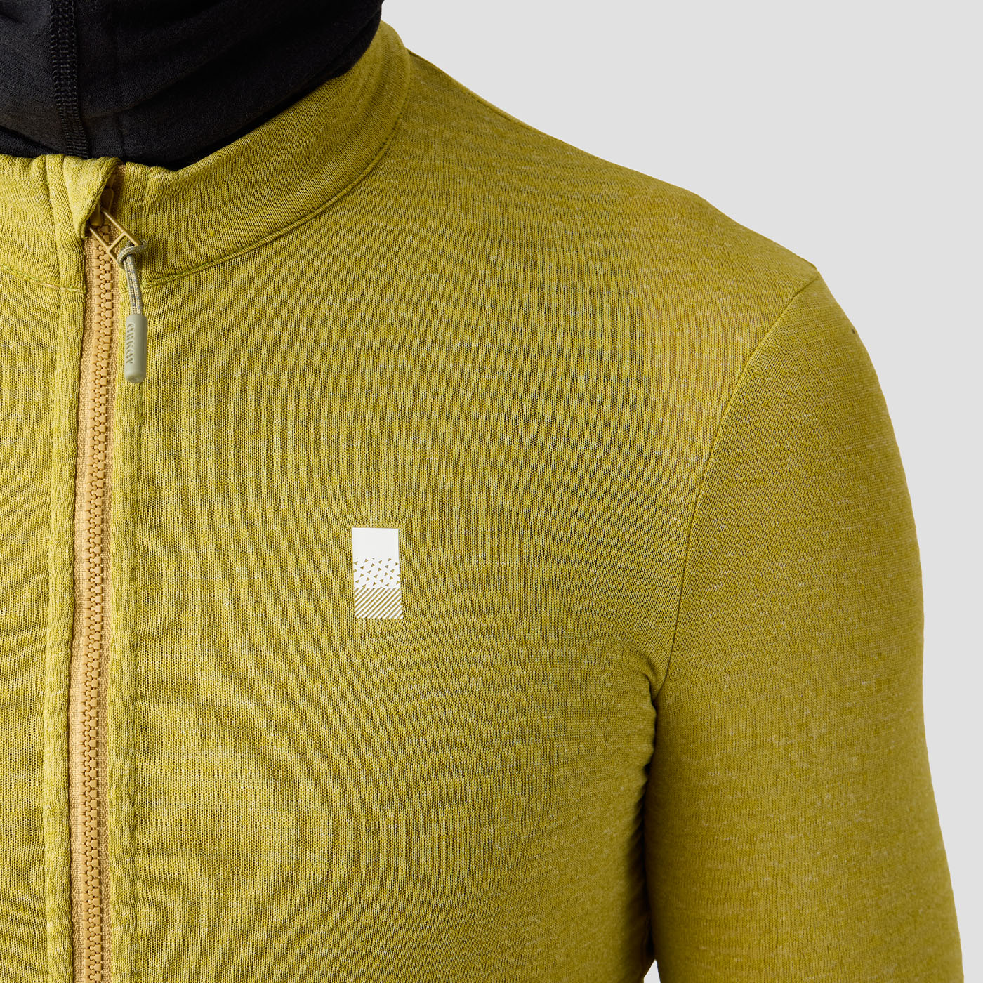 Men's Merino Grid Thermal Jersey in Avocado, gridded merino thermal jersey with three rear pockets