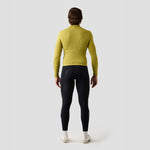 Men's Merino Grid Thermal Jersey in Avocado, merino cycling jersey with reflective details