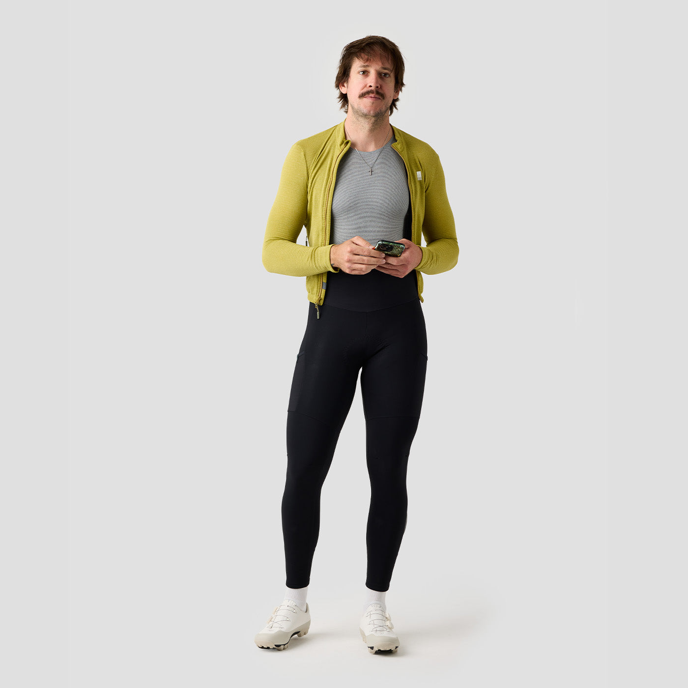 Men's Merino Grid Thermal Jersey in Avocado, long sleeve thermal jersey by Ornot