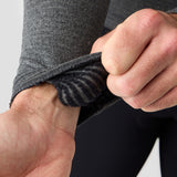 Men's Merino Grid Thermal Jersey in Charcoal, merino jersey for 45-60°F winter rides