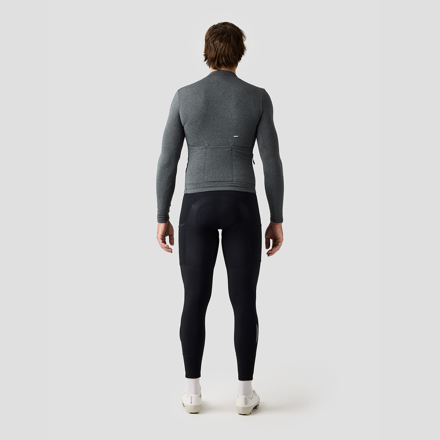 Men's Merino Grid Thermal Jersey in Charcoal, warm, breathable merino wool jersey