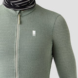Men's Merino Grid Thermal Jersey in Sage, thermal cycling jersey made in the USA