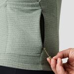 Men's Merino Grid Thermal Jersey in Sage, merino cycling jersey with reflective details