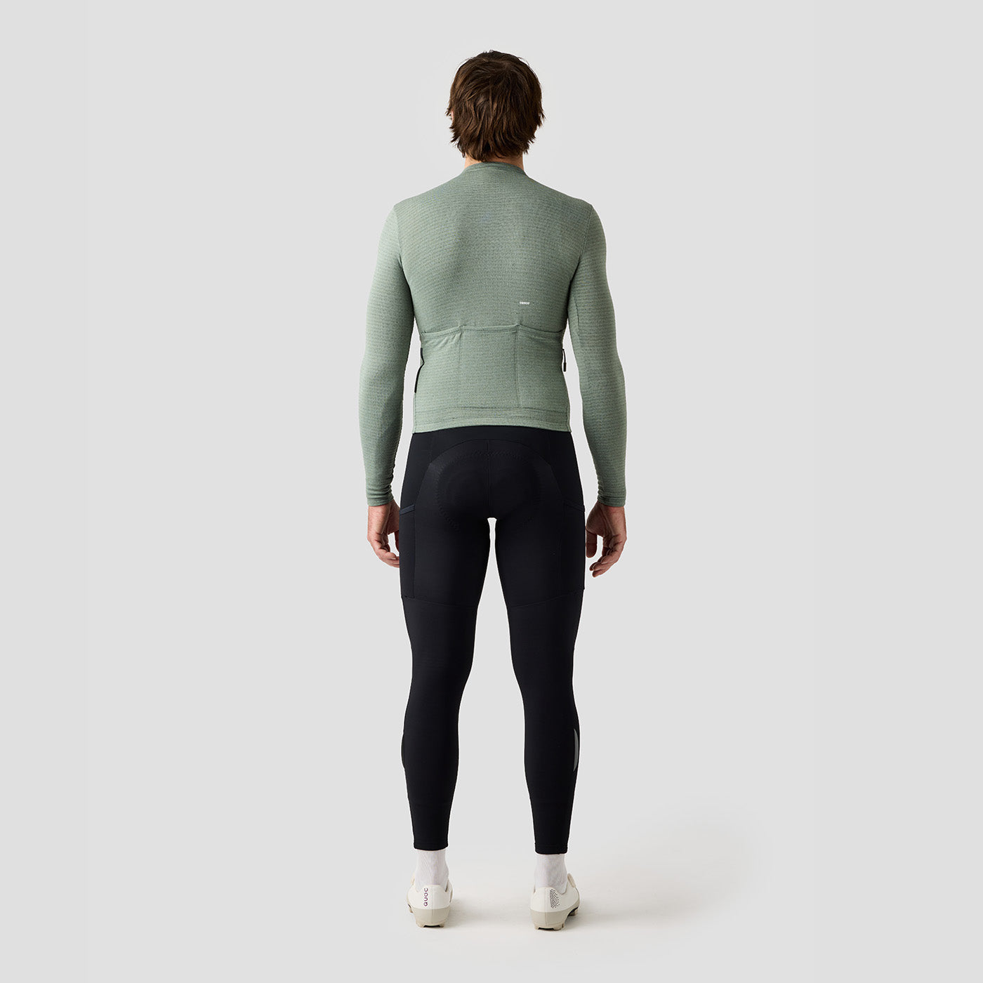 Men's Merino Grid Thermal Jersey in Sage, warm, breathable merino wool jersey