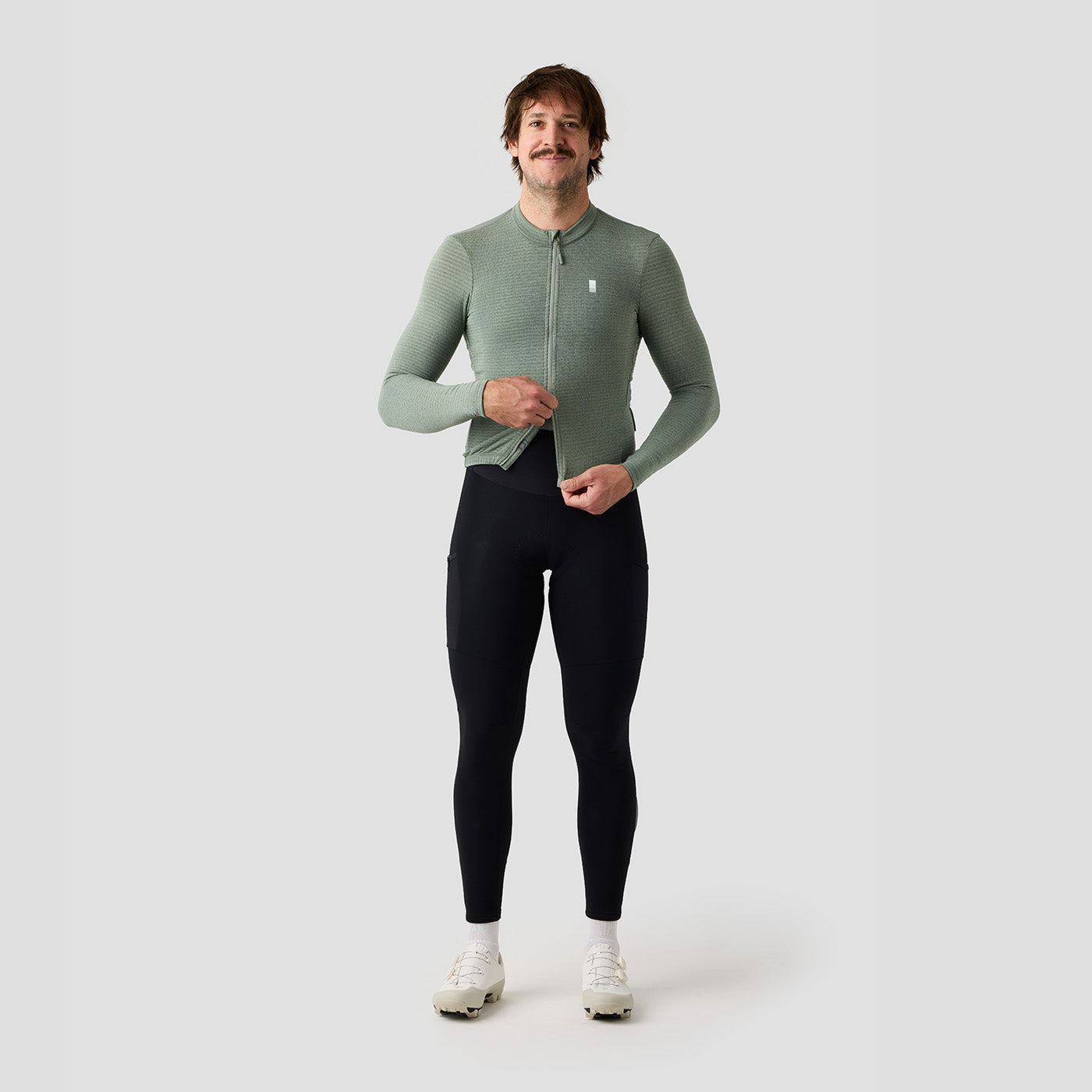 Men's Merino Grid Thermal Jersey in Sage, long sleeve thermal jersey by Ornot