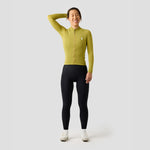 Women's Merino Grid Thermal Jersey in Avocado, long sleeve thermal jersey by Ornot