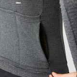 Women's Merino Grid Thermal Jersey in Charcoal, winter road and gravel cycling jersey