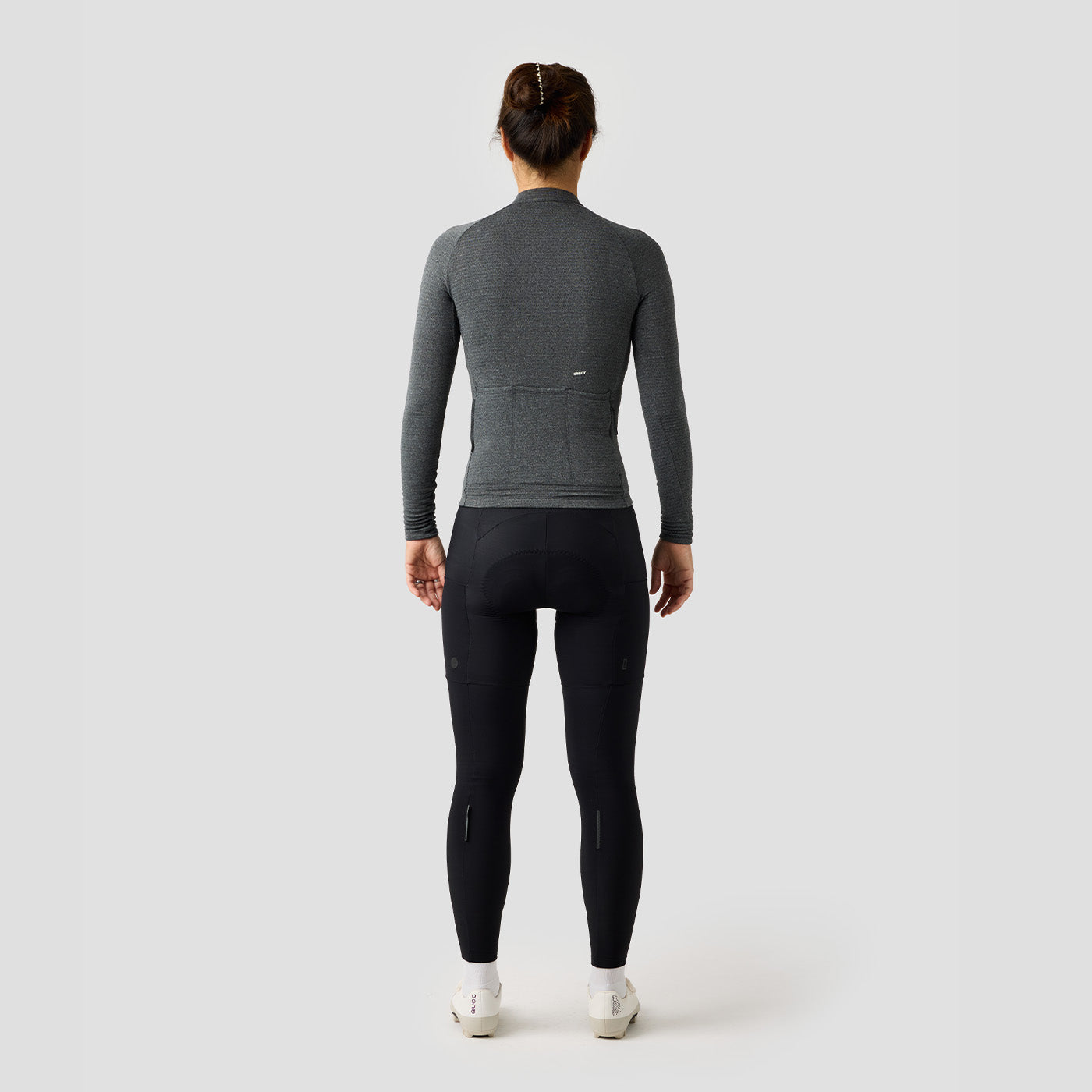 Women's Merino Grid Thermal Jersey in Charcoal, long sleeve thermal jersey by Ornot