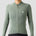 Women's Merino Grid Thermal Jersey in Sage, long sleeve merino wool cycling jersey