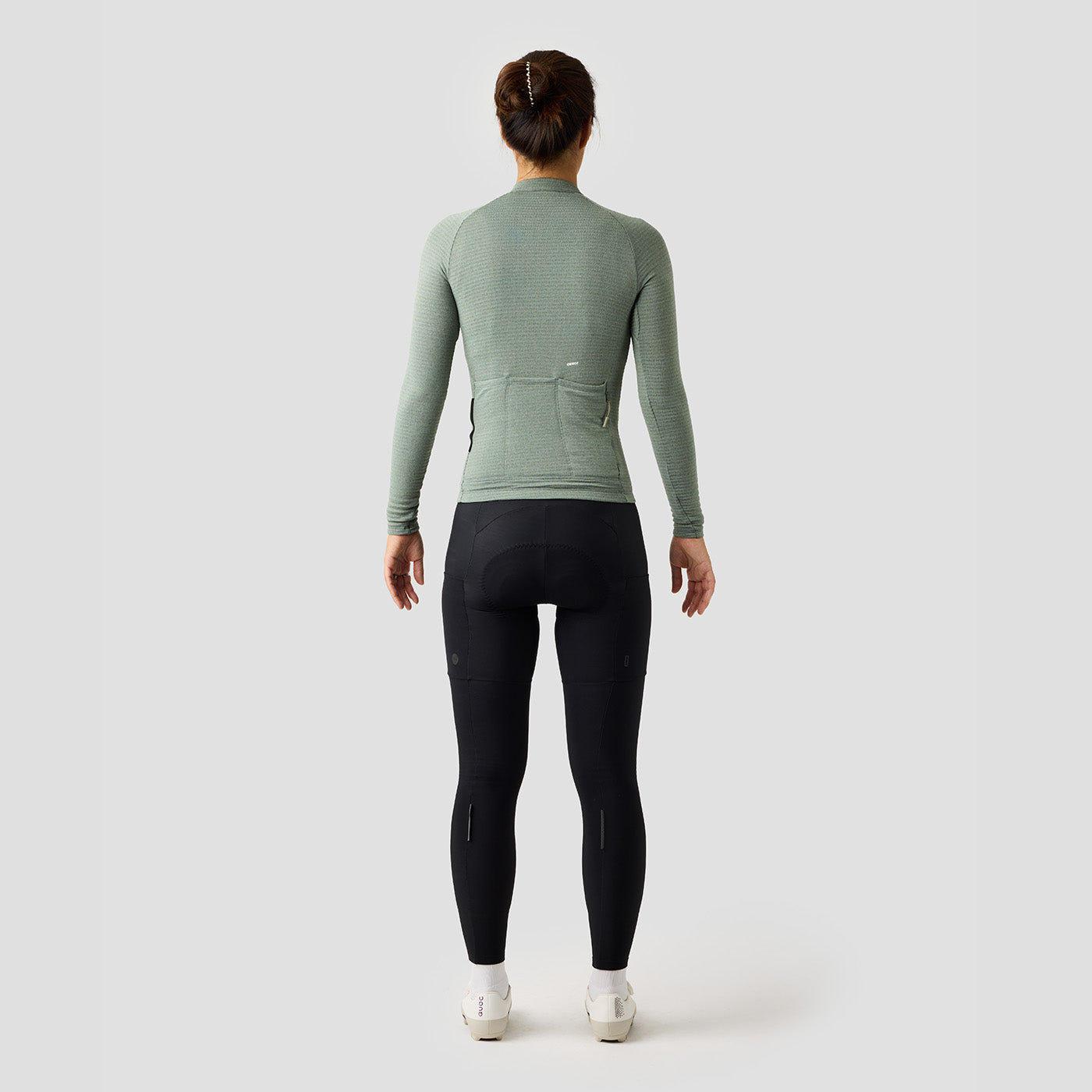Women's Merino Grid Thermal Jersey in Sage, long sleeve thermal jersey by Ornot