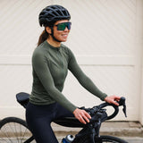 Women's Long Sleeve Micro Grid Jersey - Olive