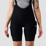 Women's Droptail Cargo Bib Short - Black