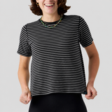 Women's Merino Riding Shirt - Black Stripe