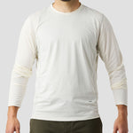 Ornot Men's UV Trail Shirt in Oat shown on model, made in California with UPF 30 sun protection for men cyclists