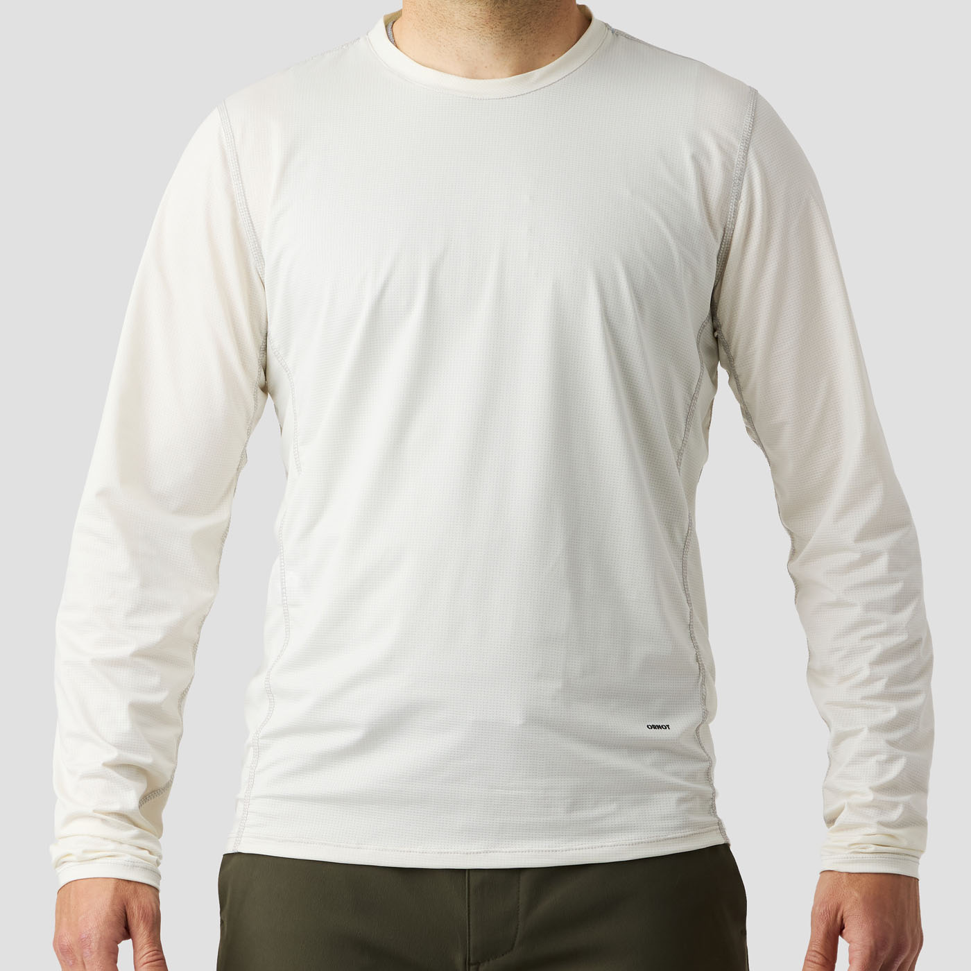 Ornot Men's UV Trail Shirt in Oat cream, breathable technical shirt for gravel cycling and hot weather rides