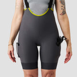 Women's Droptail Cargo Bib Short - Slate