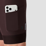 Women's Droptail Cargo Bib Short - Plum