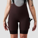 Women's Droptail Cargo Bib Short - Plum