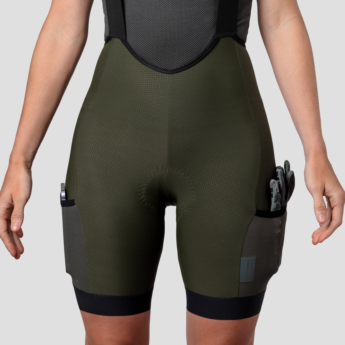 Women s Droptail Cargo Bib Short Dark Olive final sale Ornot